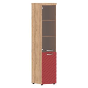 Шкаф TORR LUX TLHC 42.2 L колонка комбинированная с топом 435х452х1958 Дуб Бофорд/ Красный в Тарко-Сале
