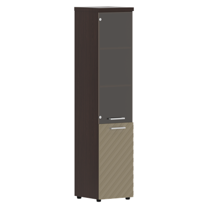 Шкаф TORR LUX TLHC 42.2 L колонка комбинированная с топом 435х452х1958 Венге/ Капучино в Салехарде - изображение