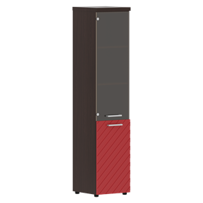 Шкаф-стеллаж TORR LUX TLHC 42.2 L колонка комбинированная с топом 435х452х1958 Венге/ Красный в Салехарде