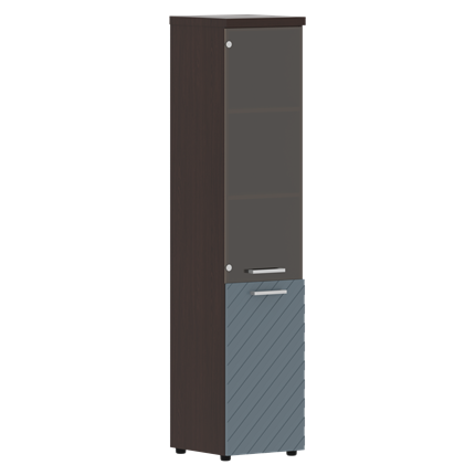 Шкаф TORR LUX TLHC 42.2 L колонка комбинированная с топом 435х452х1958 Венге/Серо-голубой в Салехарде - изображение