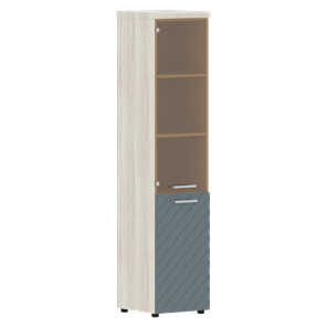 Шкаф TORR LUX TLHC 42.2 R колонка комбинированная с топом 435х452х1958 Сосна Эдмонт/ Серо-голубой в Тарко-Сале