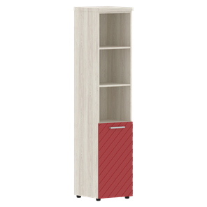 Шкаф-стеллаж TORR LUX TLHC 42.5 L колонка с глухой малой дверью и топом 435х452х1958 Сосна Эдмонт/ Красный в Салехарде