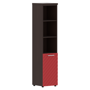 Шкаф-стеллаж TORR LUX TLHC 42.5 L колонка с глухой малой дверью и топом 435х452х1958 Венге/ Красный в Тарко-Сале