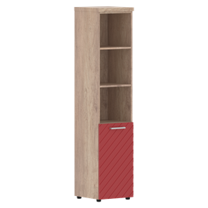 Шкаф TORR LUX TLHC 42.5 R колонка с глухой малой дверью и топом 435х452х1958 Дуб Каньон/ Красный в Тарко-Сале