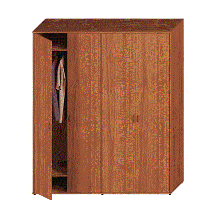 Шкаф комбинированный высокий Престиж, одежда/закрытый, темный орех, 175x46x203, Исп.59 в Салехарде - изображение