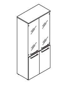 Шкаф высокий комбинированные двери MORRIS TREND Антрацит/Кария Пальмира MHC 85.2 (854х423х1956) в Тарко-Сале - предосмотр 1