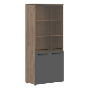 Шкаф высокий комбинированные двери MORRIS TREND Антрацит/Кария Пальмира MHC 85.2 (854х423х1956) в Лабытнанги