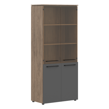 Шкаф высокий комбинированные двери MORRIS TREND Антрацит/Кария Пальмира MHC 85.2 (854х423х1956) в Тарко-Сале - изображение
