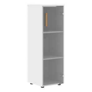 Средний шкаф колонна со стеклянной дверью правой FORTA Белый FMC 40.2 (R) (399х404х801) в Губкинском