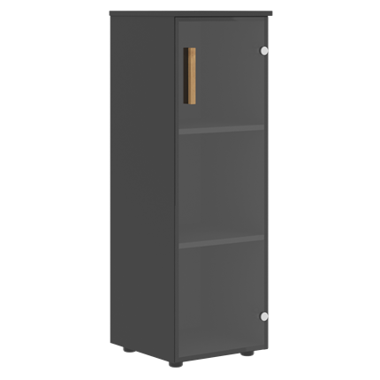 Шкаф колонна средний со стеклянной правой дверью FORTA Черный ГрафитFMC 40.2 (R) (399х404х801) в Надыме - изображение