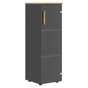 Средний шкаф колонна со стеклянной правой дверью FORTA Графит-Дуб Гамильтон  FMC 40.2 (R) (399х404х801) в Ноябрьске