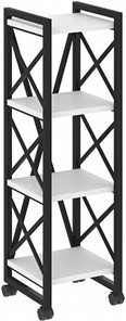 Стеллаж Loft VR.L-MST.K-4.4, Белый/Черный металл в Надыме