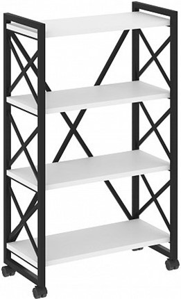 Стеллаж подкатной Loft VR.L-MST.K-4.8, Белый/Черный металл в Салехарде - изображение