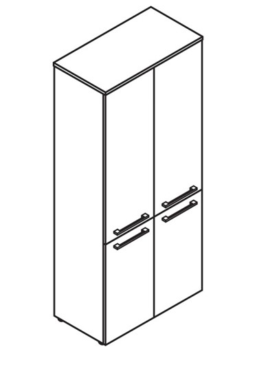 Высокий шкаф MORRIS  Дуб Базель/Белый MHC 85.3 854х423х1956 в Салехарде - изображение 1