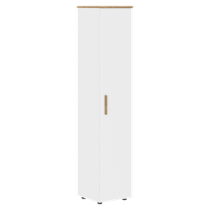 Высокий шкаф колонна с глухой дверью FORTA Белый-Дуб Гамильтон  FHC 40.1 (L/R) (399х404х1965) в Ноябрьске