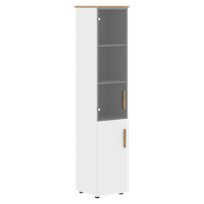 Шкаф колонна высокий с глухой дверью FORTA Белый-Дуб Гамильтон  FHC 40.2 (L/R) (399х404х1965) в Новом Уренгое