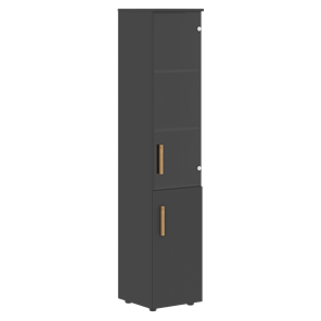 Высокий шкаф колонна с глухой дверью FORTA Черный Графит  FHC 40.2 (L/R) (399х404х1965) в Ноябрьске