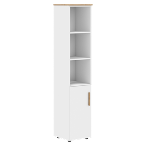 Высокий шкаф колонна с глухой малой дверью левой FORTA Белый-Дуб Гамильтон FHC 40.5 (L) (399х404х1965) в Лабытнанги