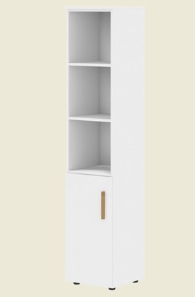Высокий шкаф с глухой малой дверью  левой FORTA Белый FHC 40.5 (L) (399х404х1965) в Салехарде - изображение