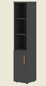 Высокий шкаф колонна с глухой малой дверью левой FORTA Черный Графит  FHC 40.5 (L) (399х404х1965) в Новом Уренгое
