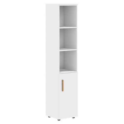 Шкаф колонна высокий с глухой малой дверью правой FORTA Белый FHC 40.5 (R) (399х404х1965) в Салехарде - изображение