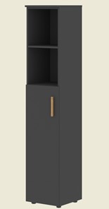 Высокий шкаф колонна с глухой средней дверью левой FORTA Черный Графит  FHC 40.6 (L) (399х404х1965) в Губкинском
