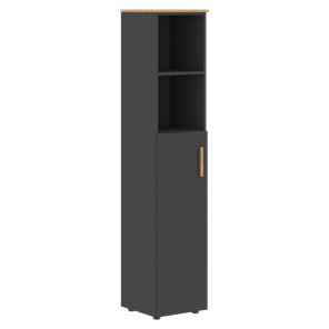 Высокий шкаф с глухой средней дверью  левой FORTA Графит-Дуб Гамильтон  FHC 40.6 (L) (399х404х1965) в Салехарде - предосмотр