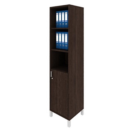 Шкаф для документов Борн, венге, дверь ДСП без замка + ниша, правый (48х45х207,4) 431-812 в Салехарде - изображение