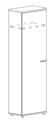 Шкаф для одежды узкий Albero (60х36,4х193) в Салехарде - изображение