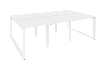 Офисный стол на металлокаркасе O.MO-D.RS-6.0.8, Белый/Белый бриллиант в Салехарде