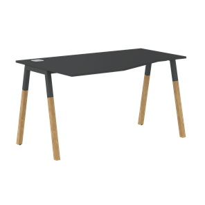 Письменный стол левый FORTA Черный Графит-Черный Графит-Бук  FCT 1367 (L) (1380х900(670)х733) в Ноябрьске