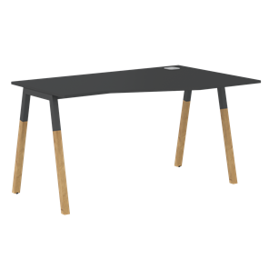 Письменный стол правый FORTA Черный Графит-Черный Графит-Бук FCT 1367 (R) (1380х900(670)х733) в Салехарде
