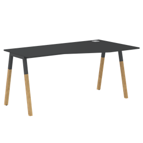 Письменный стол правый FORTA Черный Графит-Черный Графит-Бук FCT 1567  (R) (1580х900(670)х733) в Ноябрьске