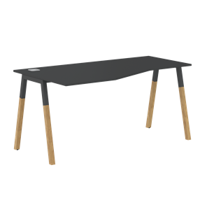 Письменный стол левый FORTA Черный Графит-Черный Графит-Бук FCT 1567  (L) (1580х900(670)х733) в Муравленко