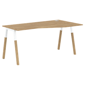 Письменный стол правый FORTA Дуб Гамильтон-Белый-Бук  FCT 1567  (R) (1580х900(670)х733) в Лабытнанги