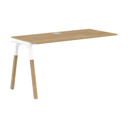 Переговорный стол FORTA Дуб Гамильтон-Белый-Бук  FIST 1367  (1380х670х733) в Салехарде - изображение
