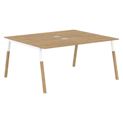 Переговорный стол FORTA Дуб Гамильтон-Белый-Бук FWST 1513 (1580x1346x733) в Салехарде - изображение