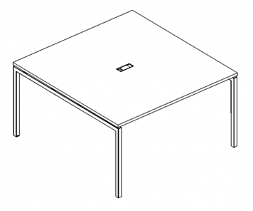 Стол для переговоров на каркасе DUE А4, 160x124x75 белый премиум / металлокаркас белый, А4 Б2 133 БП в Салехарде