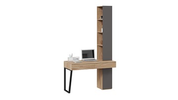 Стол с ящиками со шкафом комбинированным Порто СМ-393.15.012 (Яблоня Беллуно/Графит софт) в Надыме