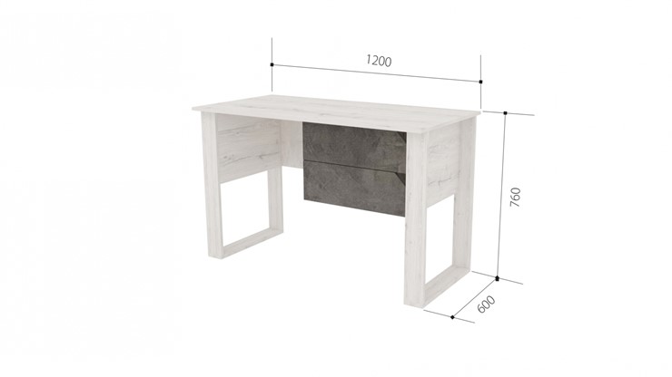 Письменный стол СП-3, Камень темный / Дуб Эльза в Салехарде - изображение 1