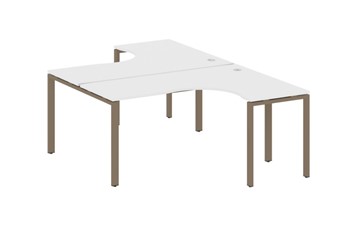 Письменный стол Metal System БП.РАС-СА-2.4 Белый/Мокко в Новом Уренгое