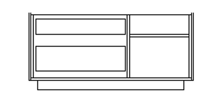Комод с распашной дверью и двумя выдвижными ящиками LINE Дуб-серый-антрацит СФ-572103 (1300х430х645) в Салехарде - изображение 1