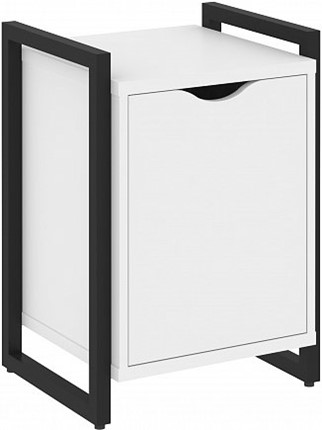 Тумба Loft VR.L-T2.O, Белый/Черный металл в Салехарде - изображение
