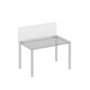 Экран для стола 120 на белом металлокаркасе фронтальный Комфорт КФ, белый премиум (120x45x1.8) К.Б 841 в Новом Уренгое