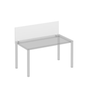 Экран для стола 140 на белом металлокаркасе Комфорт КФ, белый премиум (140x45x1.8) К.Б 842 в Ноябрьске