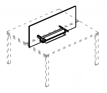 Экран настольный фронтальный для стола 100 с двумя кабель-каналами А4, (105x50x1.8) белый премиум / металлокаркас белый, А4 Б 846 БП в Салехарде