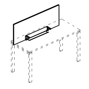Экран настольный фронтальный для стола 180 с кабель-каналом А4, (165x50x1.8) белый премиум / металлокаркас белый, А4 Б 834 БП в Салехарде