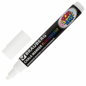 Меловой маркер Brauberg Pop Art, белый, 5 мм в Лабытнанги