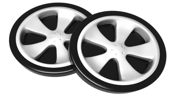 Комплект пластиковых колес (2 шт.) в Лабытнанги - изображение