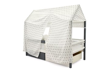 Крыша текстильная для кровати-домика Svogen (звезды;графит) в Салехарде - предосмотр 1